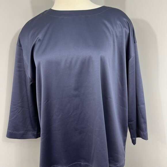 Eileen Fisher Purple Satin Blouse - Picture 8 of 12